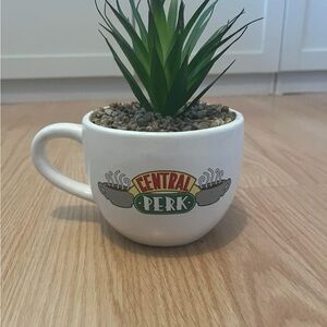 FRIENDS Central Perk Faux Plant in White Mug